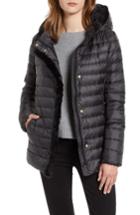 Women's Cole Haan Signature Quilted Down Jacket With Faux Fur Trim - Black