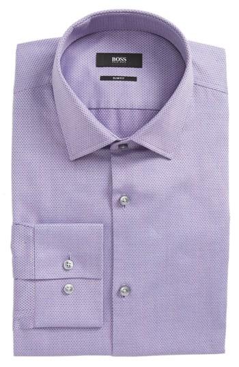 Men's Boss Jenno Slim Fit Textured Dress Shirt - Purple