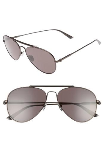 Women's Calvin Klein 58mm Aviator Sunglasses - Satin Titanium