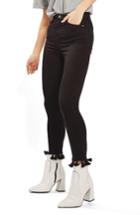 Women's Topshop Jamie Tassel Hem Skinny Jeans X 30 - Black