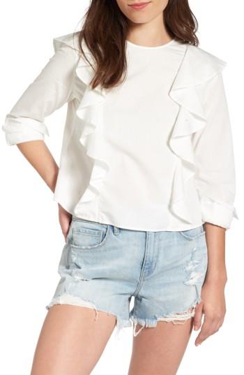 Women's Sincerely Jules Ruffle Blouse, Size - White