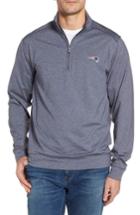 Men's Cutter & Buck Patriots Shoreline Quarter Zip Pullover - Blue