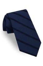 Men's Ted Baker London Ribbed Stripe Silk Tie, Size - Blue
