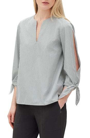 Women's Lafayette 148 New York Khloe Split Sleeve Blouse - Green