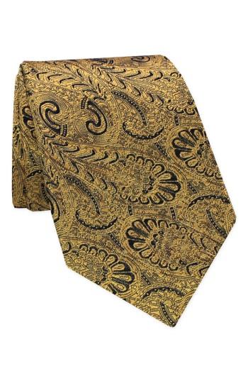 Men's Gitman Paisley Silk Tie, Size X-long - Yellow