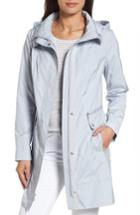 Women's Cole Haan Signature Back Bow Packable Hooded Raincoat - Grey