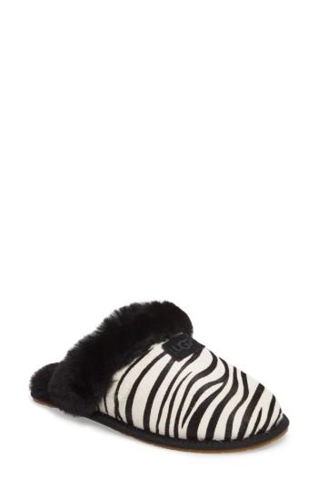 Women's Ugg Australia Scuffette Ii - Exotic Genuine Calf Hair Slipper M - White