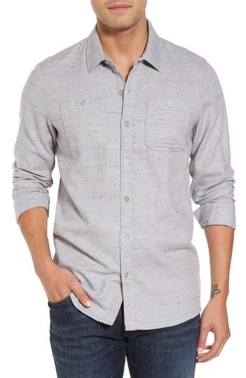 Men's Travis Mathew Cummings Nep Flecked Sport Shirt, Size - Grey