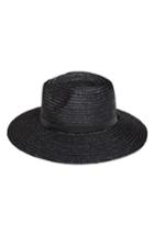 Women's Amuse Society Don't Look Back Straw Hat - Black