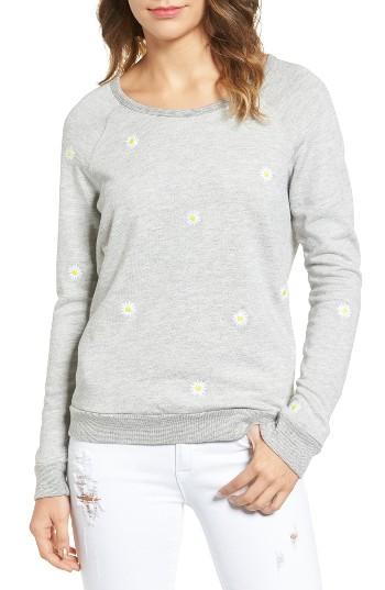 Women's Sundry Daisies Embroidered Sweatshirt