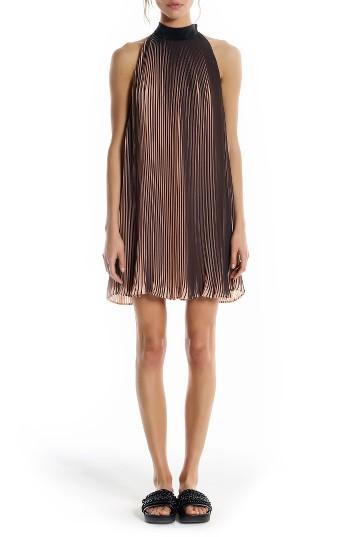Women's Kendall + Kylie Pleated Trapeze Dress - Beige