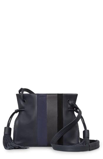 Allsaints Casey Calfskin Leather & Suede Tassel Crossbody Bag -