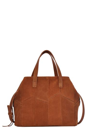 Antik Kraft Suede Patchwork Satchel - Brown