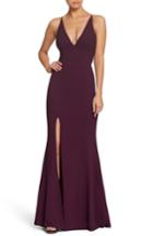 Women's Dress The Population Iris Slit Crepe Gown - Purple
