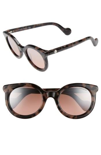 Women's Moncler 51mm Sunglasses - Havana / Bordeaux Mirror