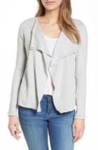 Women's Caslon Moto Collar Cotton Knit Jacket - Grey