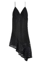 Women's Topshop Lace Plunge Asymmetrical Dress Us (fits Like 0) - Black