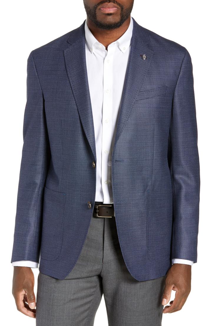 Men's Ted Baker London Kyle Trim Fit Wool Sport Coat R - Blue
