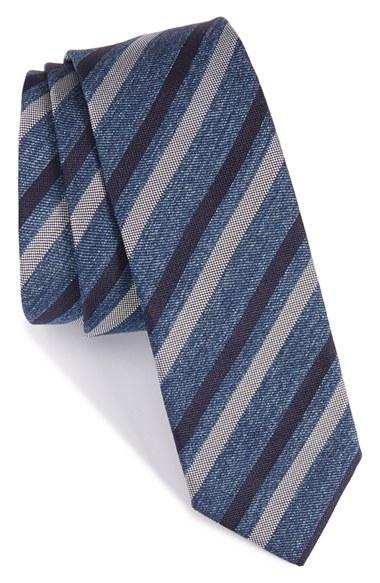 Men's Boss Stripe Silk Skinny Tie