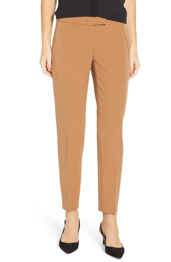 Women's Anne Klein Bowie Stretch Crepe Slim Pants - Beige