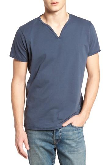 Men's Vestige Notch Henley T-shirt - Blue