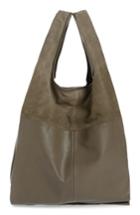 Topshop Slouchy Suede & Leather Tote - Grey
