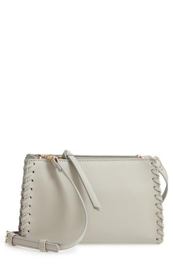 Emperia Cadence Whipstitch Faux Leather Crossbody Bag - Grey