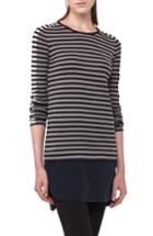 Women's Akris Punto Multicolor Stripe Wool Pullover - Blue