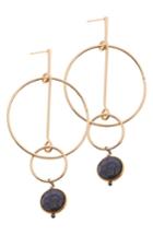 Women's Nakamol Design Double Circle Stone Drop Earrings