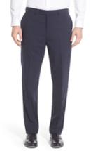 Men's Hart Schaffner Marx Flat Front Solid Stretch Wool Trousers L - Blue
