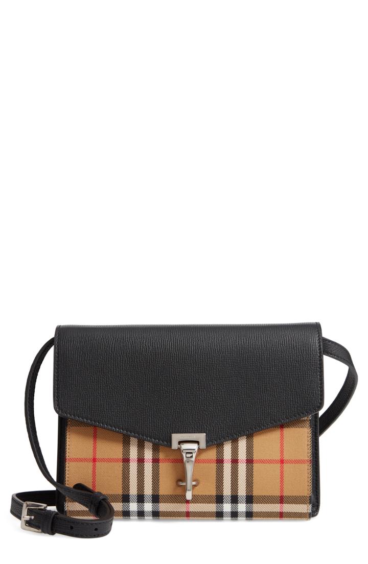 Burberry Small Macken Vintage Check Crossbody Bag - Black