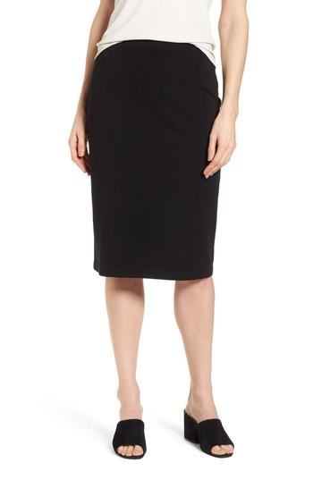 Women's Eileen Fisher Tencel Blend Knit Pencil Skirt, Size - Black