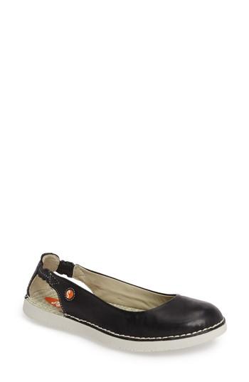 Women's Softinos By Fly London Tor Ballerina Flat .5-7us / 37eu - Black