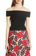 Women's Kate Spade New York Off-the-shoulder Rib Knit Sweater, Size - Black
