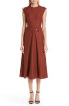 Women's Morgan & Co. Sheer Inset Lace Fit & Flare Dress /12 - Grey