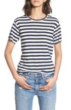 Women's Currently In Love Polka Dot Embroidered Stripe Tee - Blue