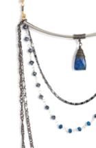 Women's Nakamol Design Layered Chain & Crystal Necklace With Lapis Pendant