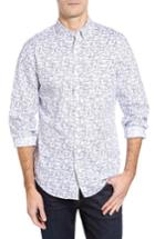 Men's Vineyard Vines Linear Boat - Tucker Slim Fit Print Sport Shirt - Blue