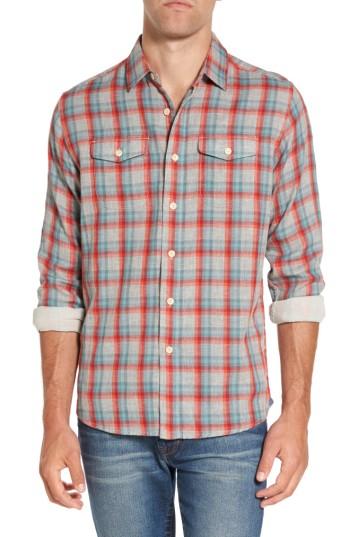 Men's Grayers Sherman Modern Fit Double Cloth Windowpane Sport Shirt - Red