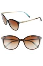 Women's Tiffany & Co. 54mm Gradient Cat Eye Sunglasses - Havana/ Blue/ Brown Gradient