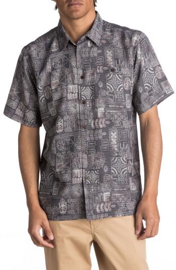 Men's Quiksilver Waterman Collection Tikitaka Camp Shirt - Black