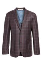 Men's Strong Suit Vantage Trim Fit Windowpane Wool Sport Coat