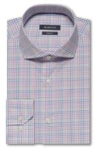 Men's Bugatchi Trim Fit Plaid Dress Shirt .5 - Pink