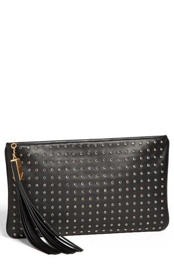 B Brian Atwood 'lana - Medium' Clutch Black Leather/