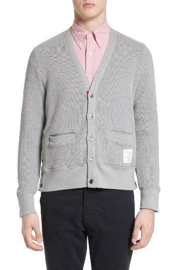 Men's Thom Browne Button Side V-neck Cardigan