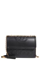 Tory Burch Fleming Quilted Lambskin Leather Convertible Shoulder Bag - Black
