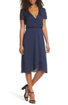 Women's Charles Henry Faux Wrap Midi Dress - Blue