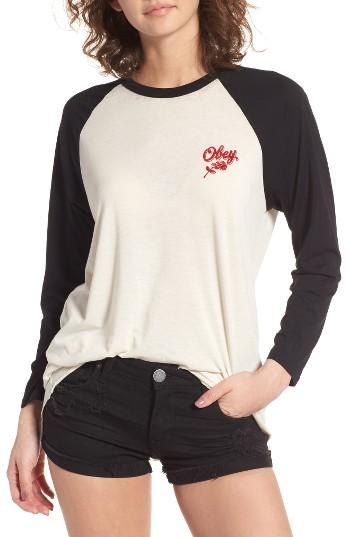 Women's Obey Careless Whispers Baseball Tee - Ivory