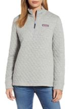 Women's Vineyard Vines Shep Quilted Quarter Zip Pullover - Grey