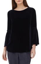 Women's Lafayette 148 New York Roslin Velvet Bell Sleeve Blouse - Blue